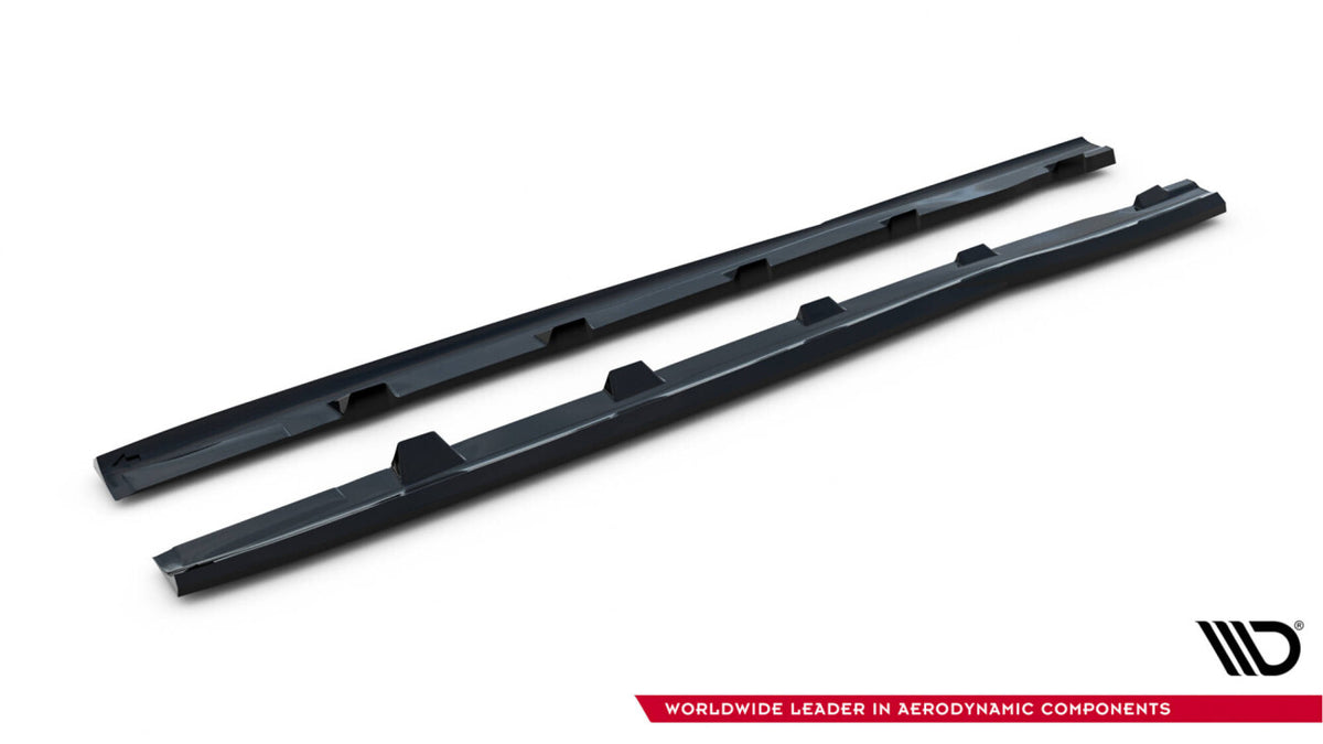 Seitenschweller Ansatz (Paar) V.3 passend für Ford Focus ST Mk3 schwarz Hochglanz