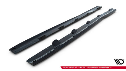 Seitenschweller Ansatz (Paar) V.3 passend für Ford Focus ST Mk3 schwarz Hochglanz