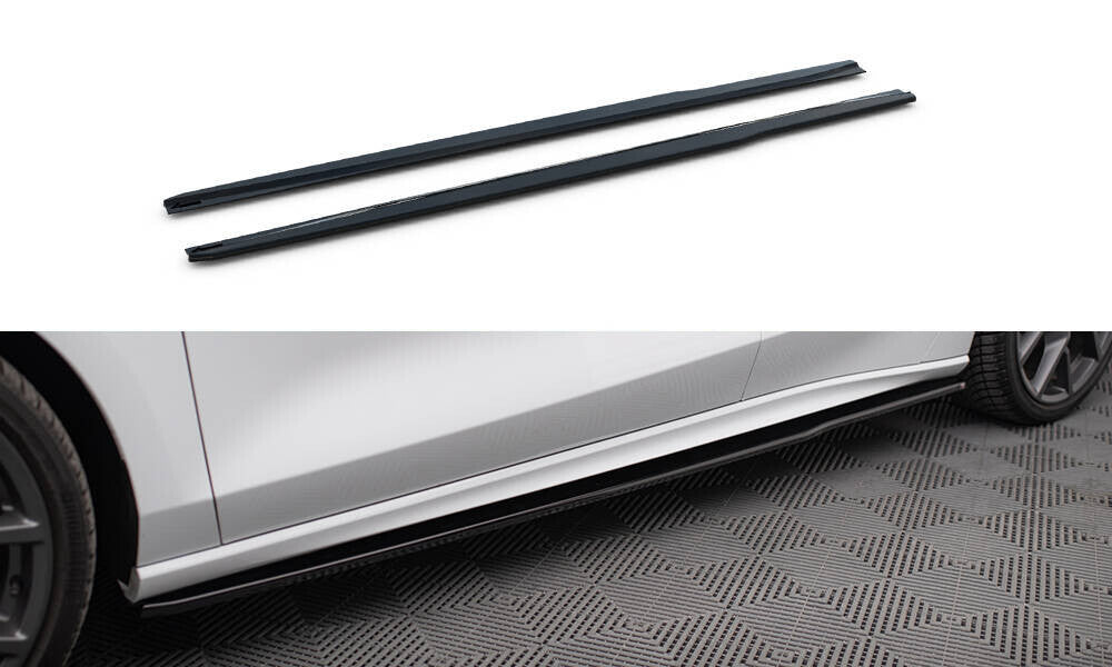 Seitenschweller Ansatz (Paar) V.3 passend für Ford Focus ST / ST-Line Mk4 FL schwarz Hochglanz