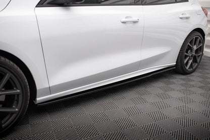Seitenschweller Ansatz (Paar) V.3 passend für Ford Focus ST / ST-Line Mk4 FL schwarz Hochglanz