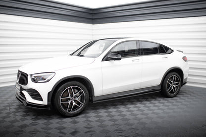 Seitenschweller Ansatz (Paar) V.3 passend für Mercedes GLC Coupe AMG-Line C253 schwarz Hochglanz