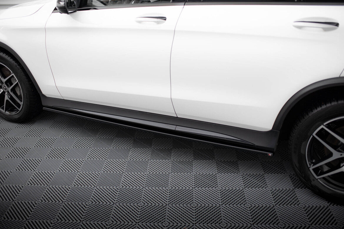 Seitenschweller Ansatz (Paar) V.3 passend für Mercedes GLC Coupe AMG-Line C253 schwarz Hochglanz
