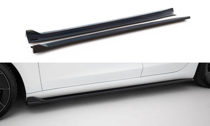 Seitenschweller Ansatz (Paar) V.3 passend für Tesla Model 3 Performance Mk1 FL schwarz Hochglanz