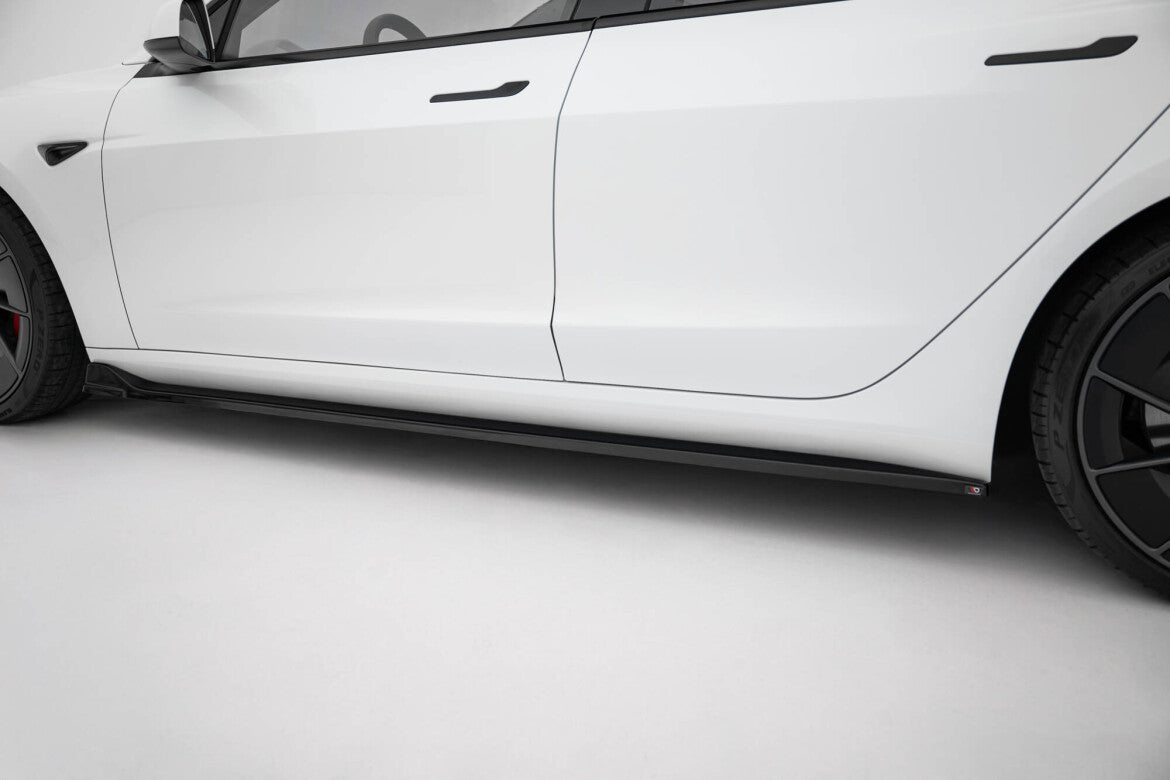 Seitenschweller Ansatz (Paar) V.3 passend für Tesla Model 3 Performance Mk1 FL schwarz Hochglanz