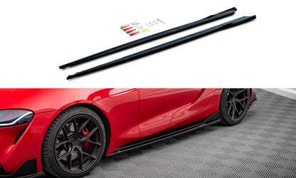 Seitenschweller Ansatz (Paar) V.3 passend für Toyota Supra Mk5 schwarz Hochglanz