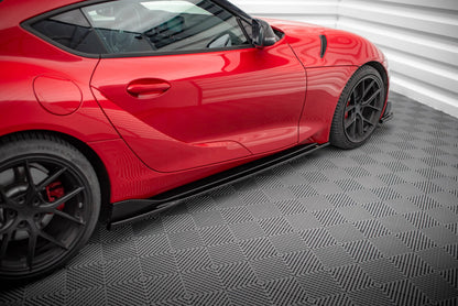 Seitenschweller Ansatz (Paar) V.3 passend für Toyota Supra Mk5 schwarz Hochglanz