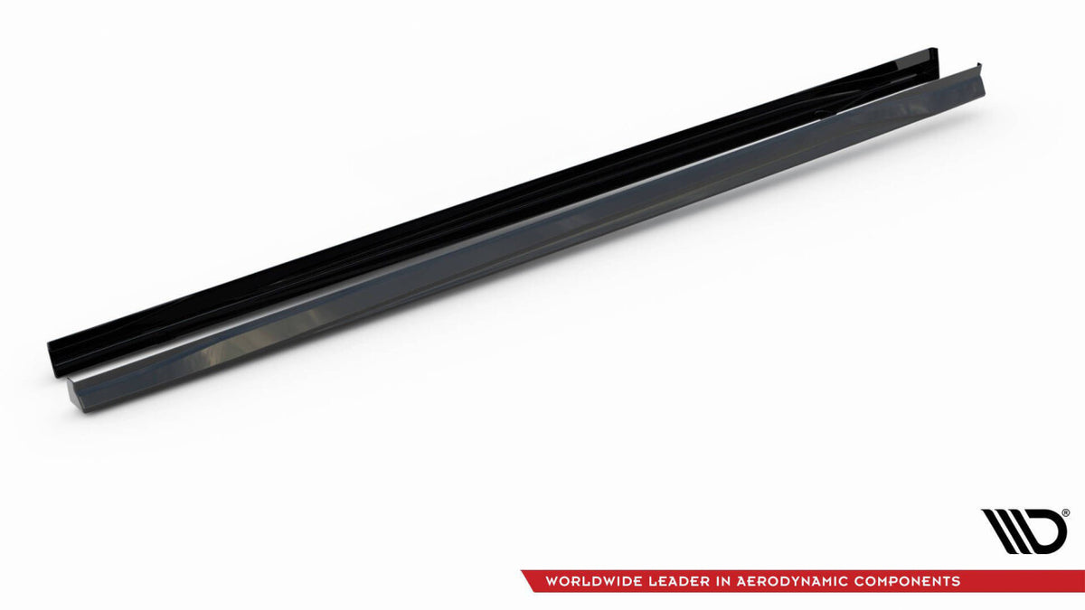 Seitenschweller Ansatz (Paar) V.3 passend für VW Golf GTI / GTE / GTI Clubsport / GTD / R-Line Mk8 schwarz Hochglanz
