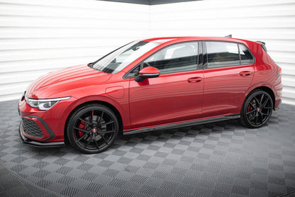 Seitenschweller Ansatz (Paar) V.3 passend für VW Golf GTI / GTE / GTI Clubsport / GTD / R-Line Mk8 schwarz Hochglanz