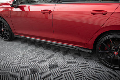 Seitenschweller Ansatz (Paar) V.3 passend für VW Golf GTI / GTE / GTI Clubsport / GTD / R-Line Mk8 schwarz Hochglanz