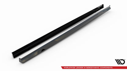 Seitenschweller Ansatz (Paar) V.3 passend für VW Golf GTI / GTE / GTI Clubsport / GTD / R-Line Mk8 schwarz Hochglanz