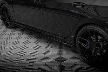 Seitenschweller Ansatz (Paar) V.3 passend für VW Golf R Hatchback Mk8 FL schwarz Hochglanz
