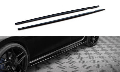 Seitenschweller Ansatz (Paar) V.3 passend für VW Golf R Hatchback Mk8 FL schwarz Hochglanz