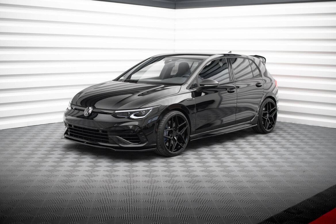 Seitenschweller Ansatz (Paar) V.3 passend für VW Golf R Hatchback Mk8 FL schwarz Hochglanz