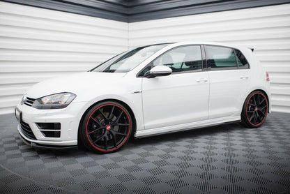 Seitenschweller Ansatz (Paar) V.3 passend für VW Golf R / R-Line Mk7 schwarz Hochglanz