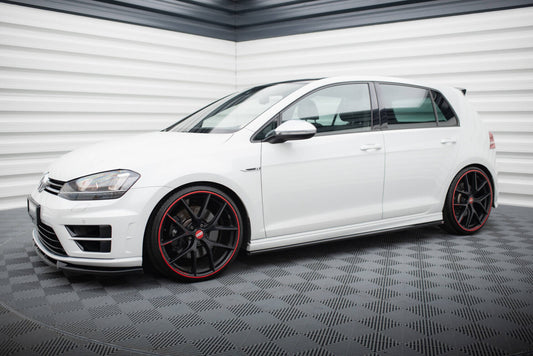 Seitenschweller Ansatz (Paar) V.3 passend für VW Golf R / R-Line Mk7 schwarz Hochglanz