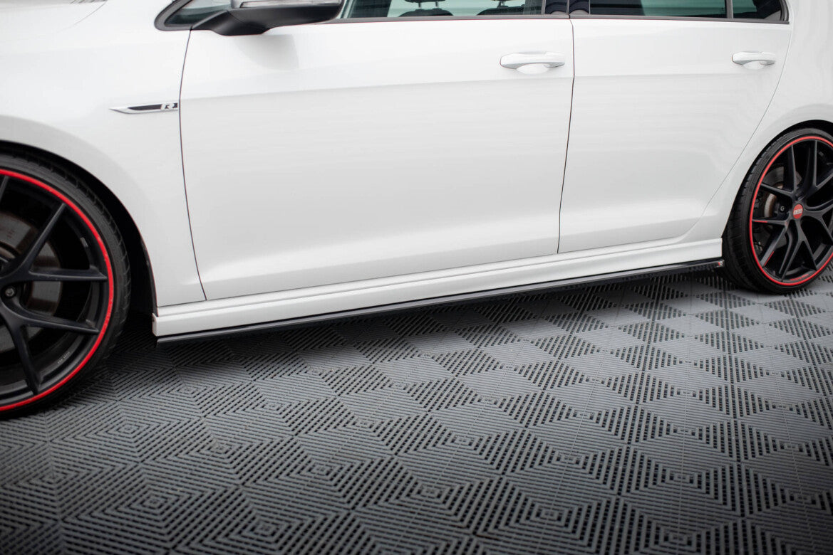 Seitenschweller Ansatz (Paar) V.3 passend für VW Golf R / R-Line Mk7 schwarz Hochglanz