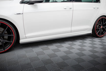 Seitenschweller Ansatz (Paar) V.3 passend für VW Golf R / R-Line Mk7 schwarz Hochglanz