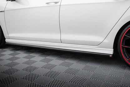 Seitenschweller Ansatz (Paar) V.3 passend für VW Golf R / R-Line Mk7 schwarz Hochglanz