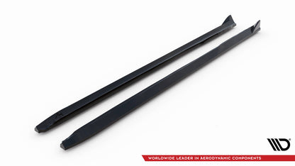 Seitenschweller Ansatz (Paar) V.4 passend für Audi A4 / A4 S-Line / S4 B8 schwarz Hochglanz