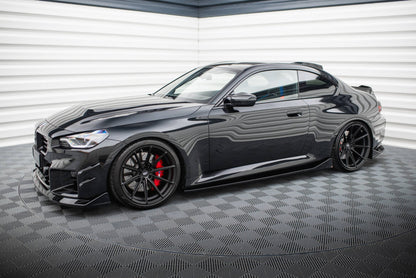 Seitenschweller Ansatz (Paar) V.4 passend für BMW M2 G87 schwarz Hochglanz