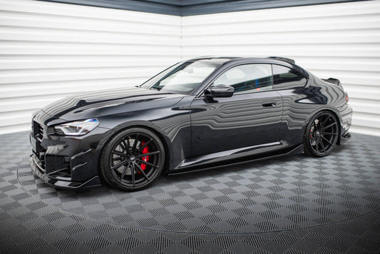 Seitenschweller Ansatz (Paar) V.4 passend für BMW M2 G87 schwarz Hochglanz