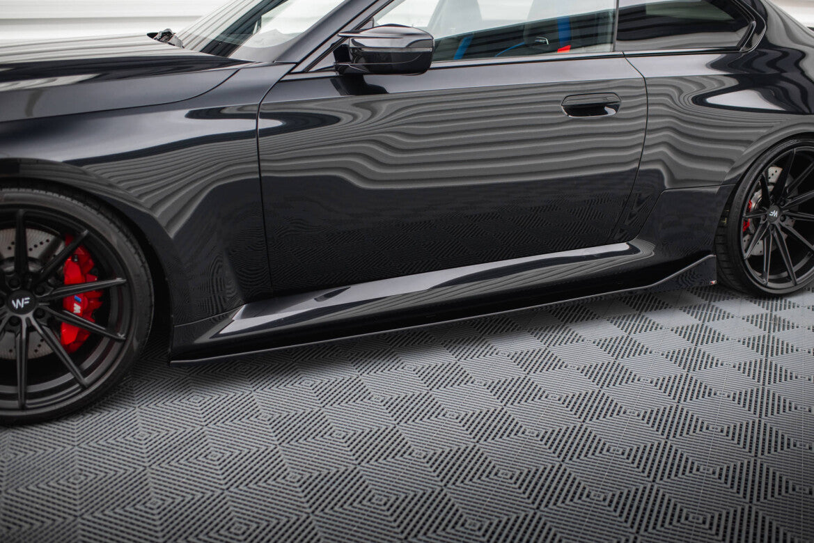 Seitenschweller Ansatz (Paar) V.4 passend für BMW M2 G87 schwarz Hochglanz
