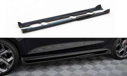 Seitenschweller Ansatz (Paar) V.4 passend für Ford Fiesta Mk8 ST / ST-Line schwarz Hochglanz