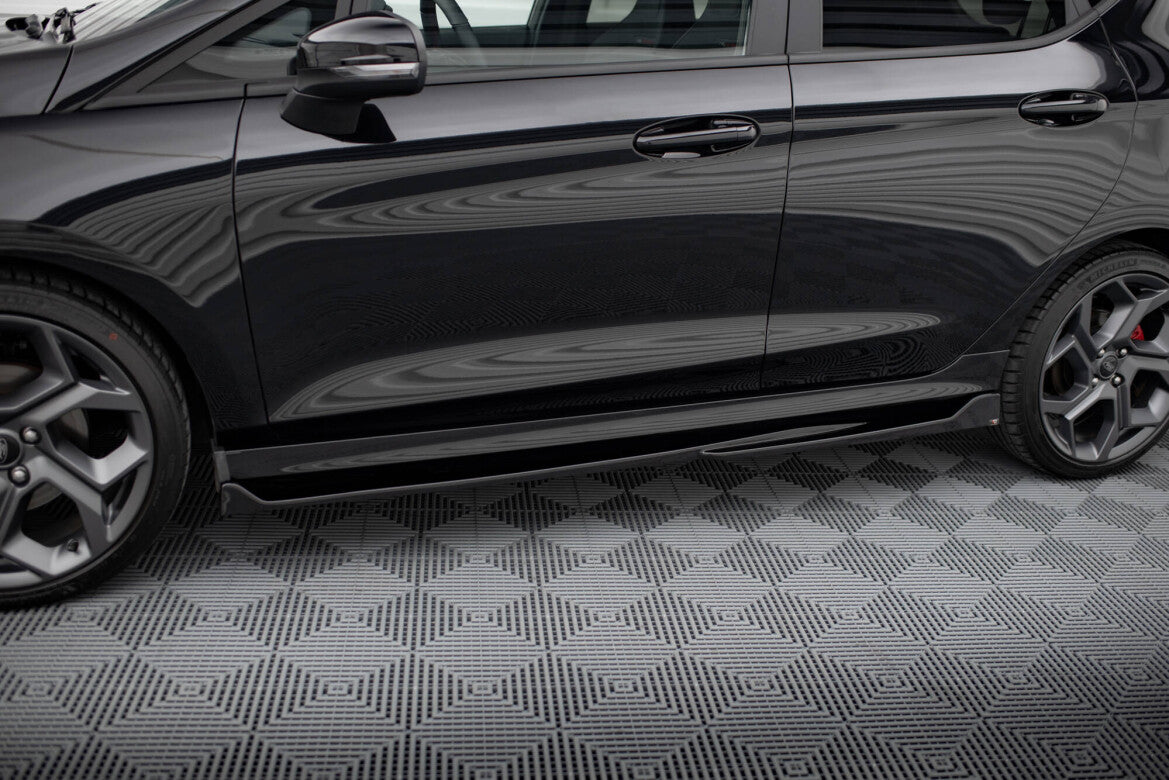 Seitenschweller Ansatz (Paar) V.4 passend für Ford Fiesta Mk8 ST / ST-Line schwarz Hochglanz