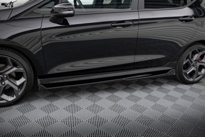 Seitenschweller Ansatz (Paar) V.4 passend für Ford Fiesta Mk8 ST / ST-Line schwarz Hochglanz