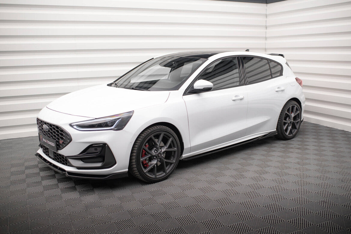 Seitenschweller Ansatz (Paar) V.4 passend für Ford Focus ST / ST-Line Mk4 FL schwarz Hochglanz