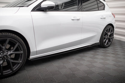 Seitenschweller Ansatz (Paar) V.4 passend für Ford Focus ST / ST-Line Mk4 FL schwarz Hochglanz