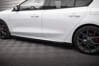 Seitenschweller Ansatz (Paar) V.4 passend für Ford Focus ST / ST-Line Mk4 FL schwarz Hochglanz
