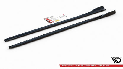 Seitenschweller Ansatz (Paar) V.4 passend für Ford Focus ST / ST-Line Mk4 FL schwarz Hochglanz