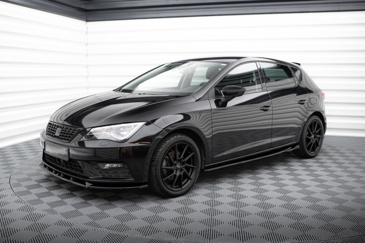 Seitenschweller Ansatz (Paar) V.4 passend für Seat Leon CUPRA / FR Mk3 FL schwarz Hochglanz