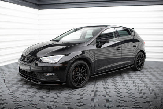Seitenschweller Ansatz (Paar) V.4 passend für Seat Leon CUPRA / FR Mk3 FL schwarz Hochglanz