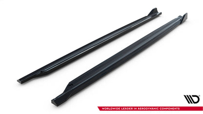 Seitenschweller Ansatz (Paar) V.4 passend für Skoda Octavia RS Liftback / Combi Mk4 schwarz Hochglanz