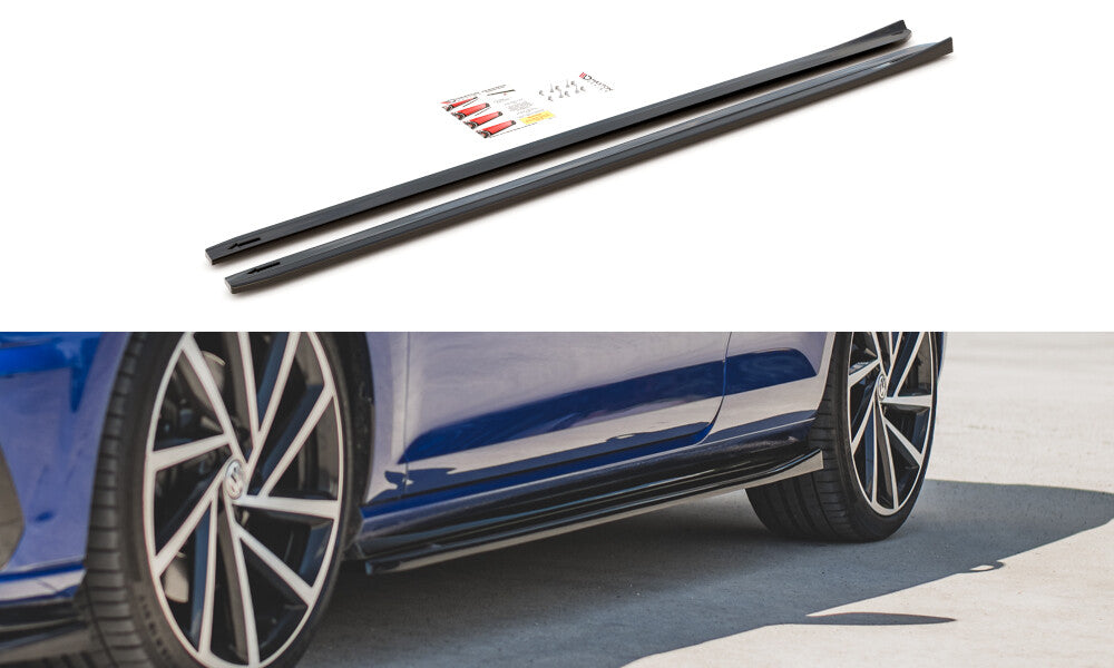 Seitenschweller Ansatz (Paar) V.4 passend für VW Golf 7 R/ R-Line FL Carbon Look