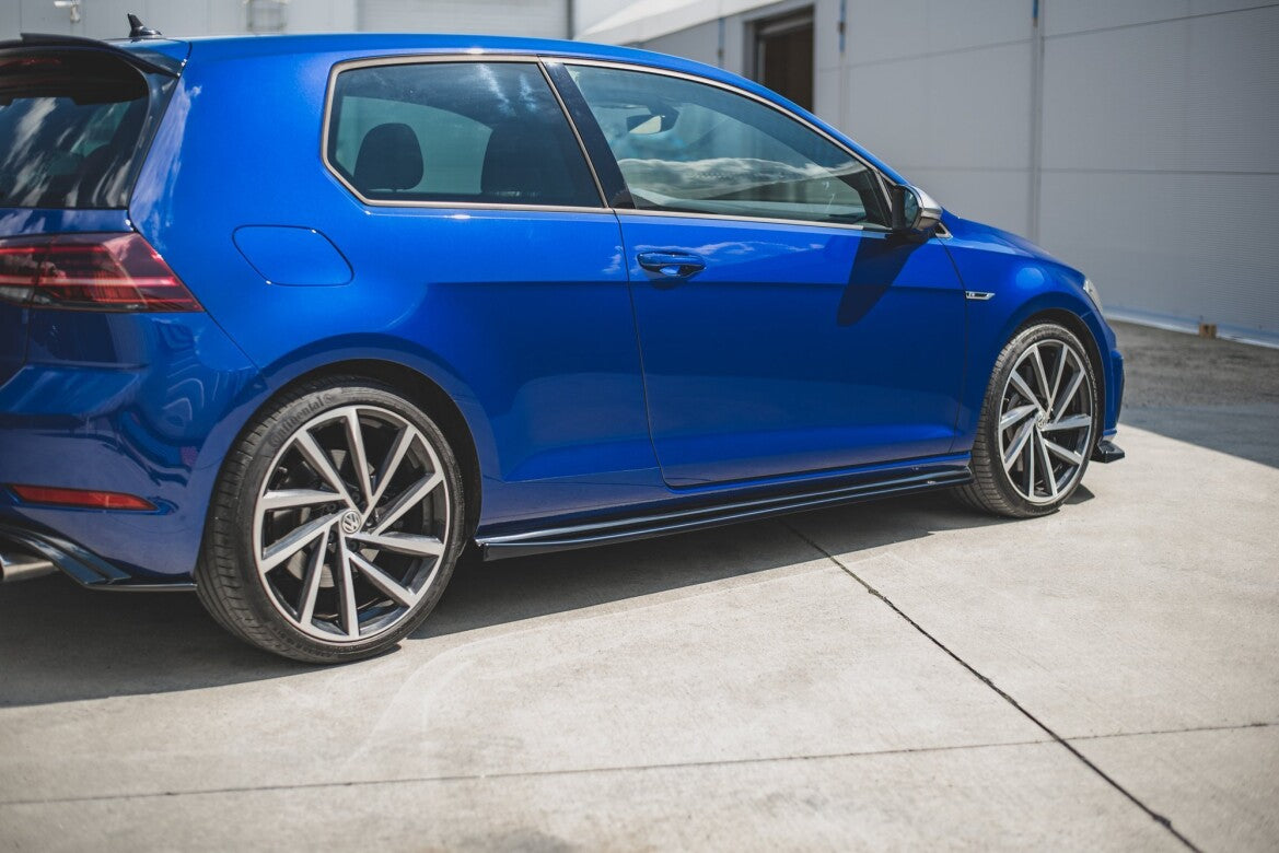 Seitenschweller Ansatz (Paar) V.4 passend für VW Golf 7 R/ R-Line FL Carbon Look