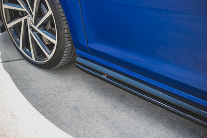 Seitenschweller Ansatz (Paar) V.4 passend für VW Golf 7 R/ R-Line FL Carbon Look