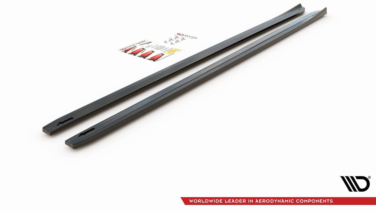 Seitenschweller Ansatz (Paar) V.4 passend für VW Golf 7 R/ R-Line FL Carbon Look