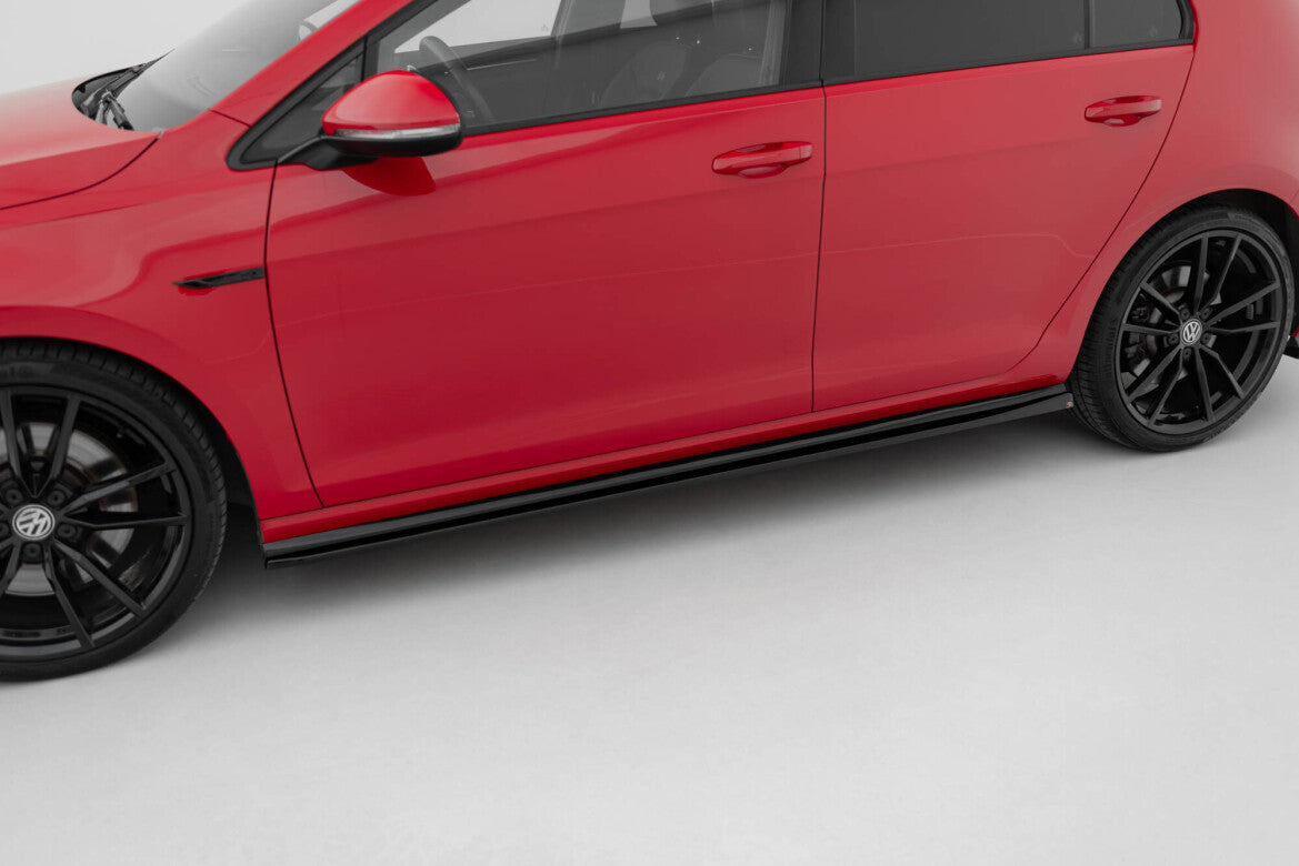 Seitenschweller Ansatz (Paar) V.4 passend für VW Golf R / R-Line Mk7 FL schwarz Hochglanz