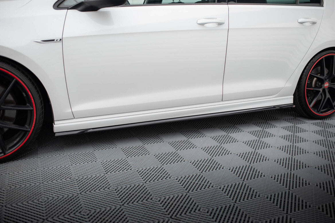 Seitenschweller Ansatz (Paar) V.4 passend für VW Golf R / R-Line Mk7 schwarz Hochglanz
