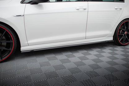 Seitenschweller Ansatz (Paar) V.4 passend für VW Golf R / R-Line Mk7 schwarz Hochglanz