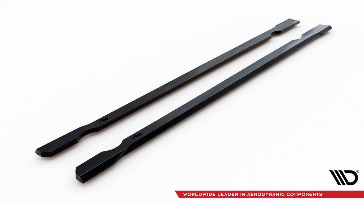 Seitenschweller Ansatz (Paar) V.4 passend für VW Golf R / R-Line Mk7 schwarz Hochglanz