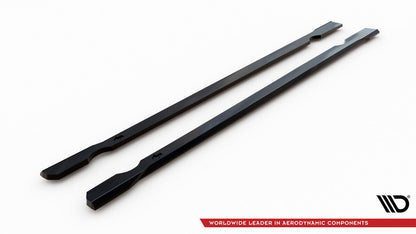 Seitenschweller Ansatz (Paar) V.4 passend für VW Golf R / R-Line Mk7 schwarz Hochglanz