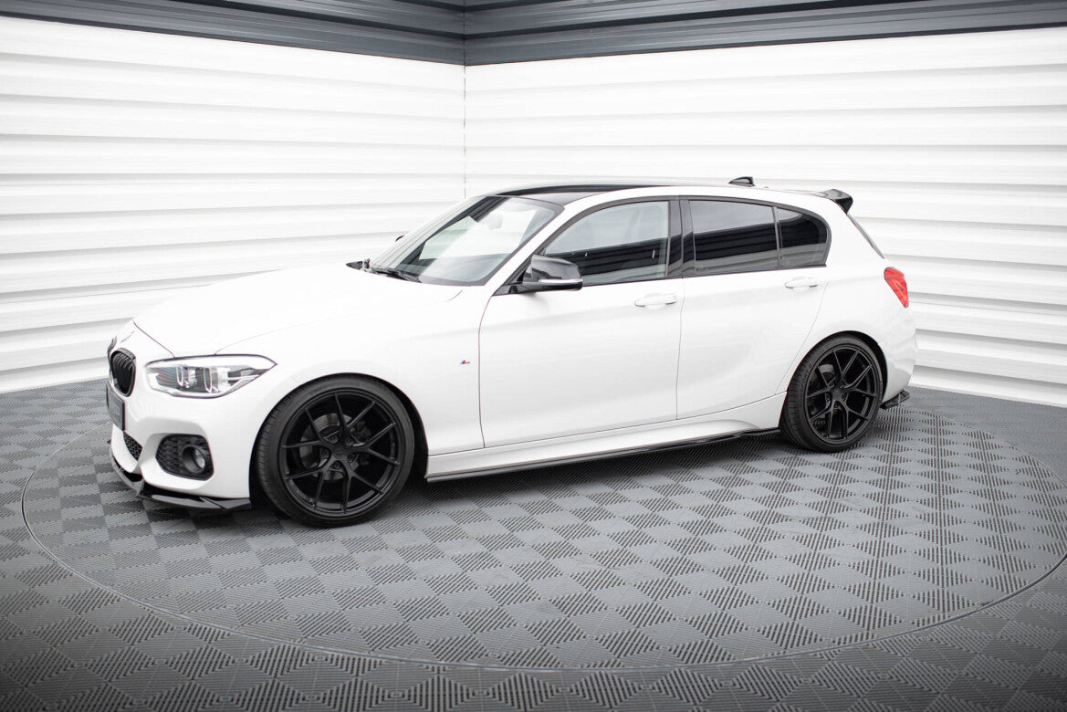 Seitenschweller Ansatz (Paar) V.5 passend für BMW 1er M-Paket / M140i F20 FL schwarz Hochglanz