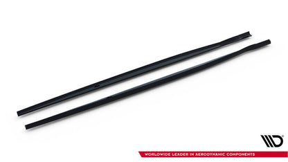 Seitenschweller Ansatz (Paar) V.5 passend für BMW 1er M-Paket / M140i F20 FL schwarz Hochglanz