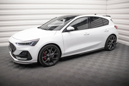 Seitenschweller Ansatz (Paar) V.5 passend für Ford Focus ST / ST-Line Mk4 FL schwarz Hochglanz