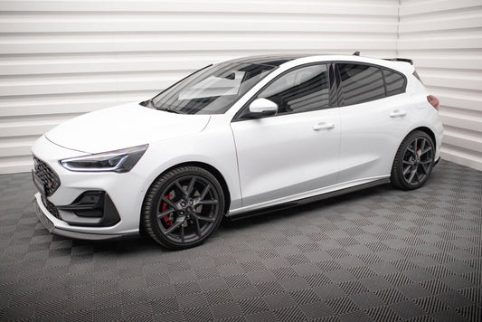 Seitenschweller Ansatz (Paar) V.5 passend für Ford Focus ST / ST-Line Mk4 FL schwarz Hochglanz