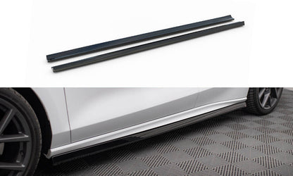 Seitenschweller Ansatz (Paar) V.5 passend für Ford Focus ST / ST-Line Mk4 FL schwarz Hochglanz